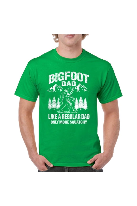 Bigfoot Dad T-shirt More Squatchy Funny Daddy Sasquatch Dad Joke Outdoor Camping Father's Day Gift Idea Men's Tee