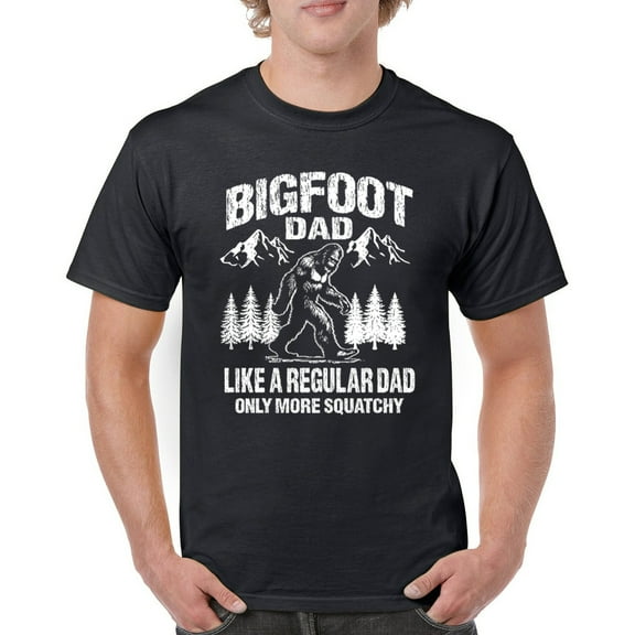 Bigfoot Dad T-shirt More Squatchy Funny Daddy Sasquatch Dad Joke Outdoor Camping Father's Day Gift Idea Men's Tee