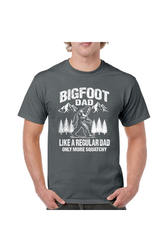Bigfoot Dad T-shirt More Squatchy Funny Daddy Sasquatch Dad Joke Outdoor Camping Father's Day Gift Idea Men's Tee