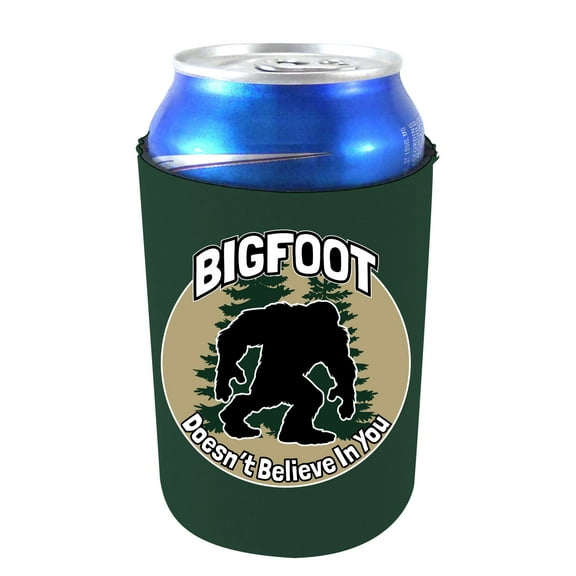Bigfoot Doesn't Believe In You Can Coolie (Dark Green)