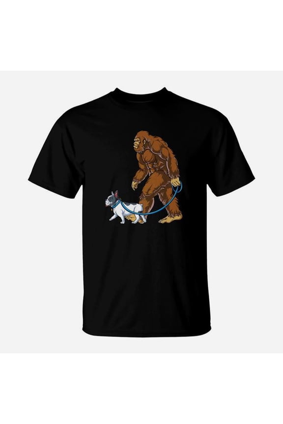 Bigfoot Dog Walk French Bulldog Sasquatch Boys TShirt