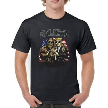Bigfoot Endorsed Trump 2024 T-shirt 47th President Republican Rally Sasquatch Believe America First MAGA Men's Tee