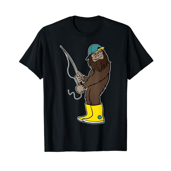 Bigfoot Fishing Funny Boots and Cap Fish Lover Gift T-Shirt