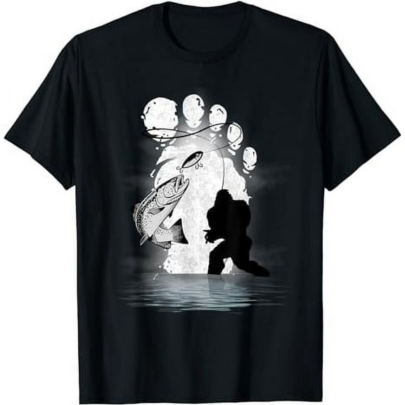 Bigfoot Fishing Trout Funny Fishing Sasquatch T-Shirt