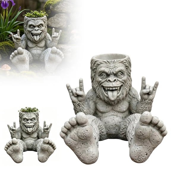 Bigfoot Flower Pot Unique Planter With Detailed Design For Indoor Outdoor Garden