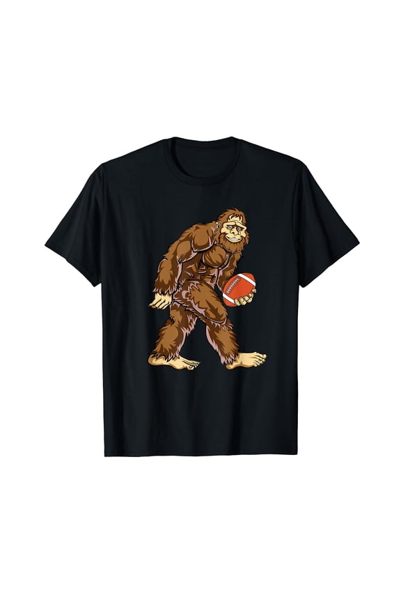 Bigfoot Football Boys T Shirt Sasquatch Squatchin Funny Tee