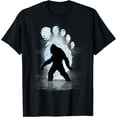 thumbnail image 1 of Bigfoot Footprint Moon Light Funny Sasquatch T-Shirt, 1 of 4
