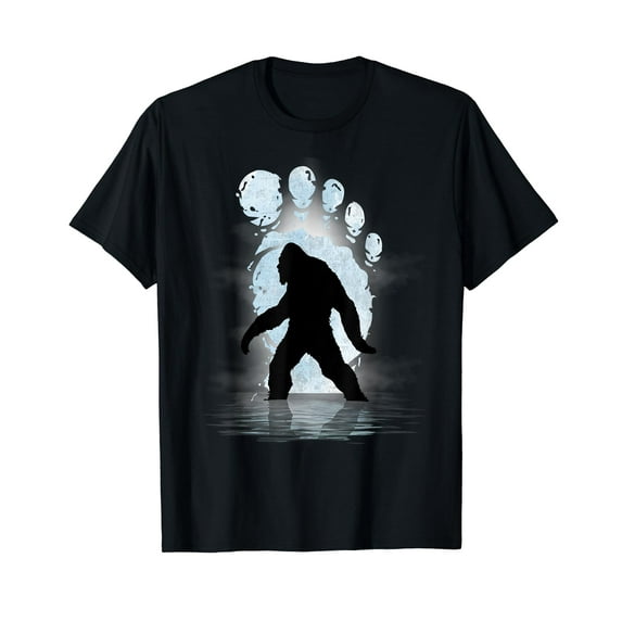 Bigfoot Footprint Moon Light Funny Sasquatch T-Shirt