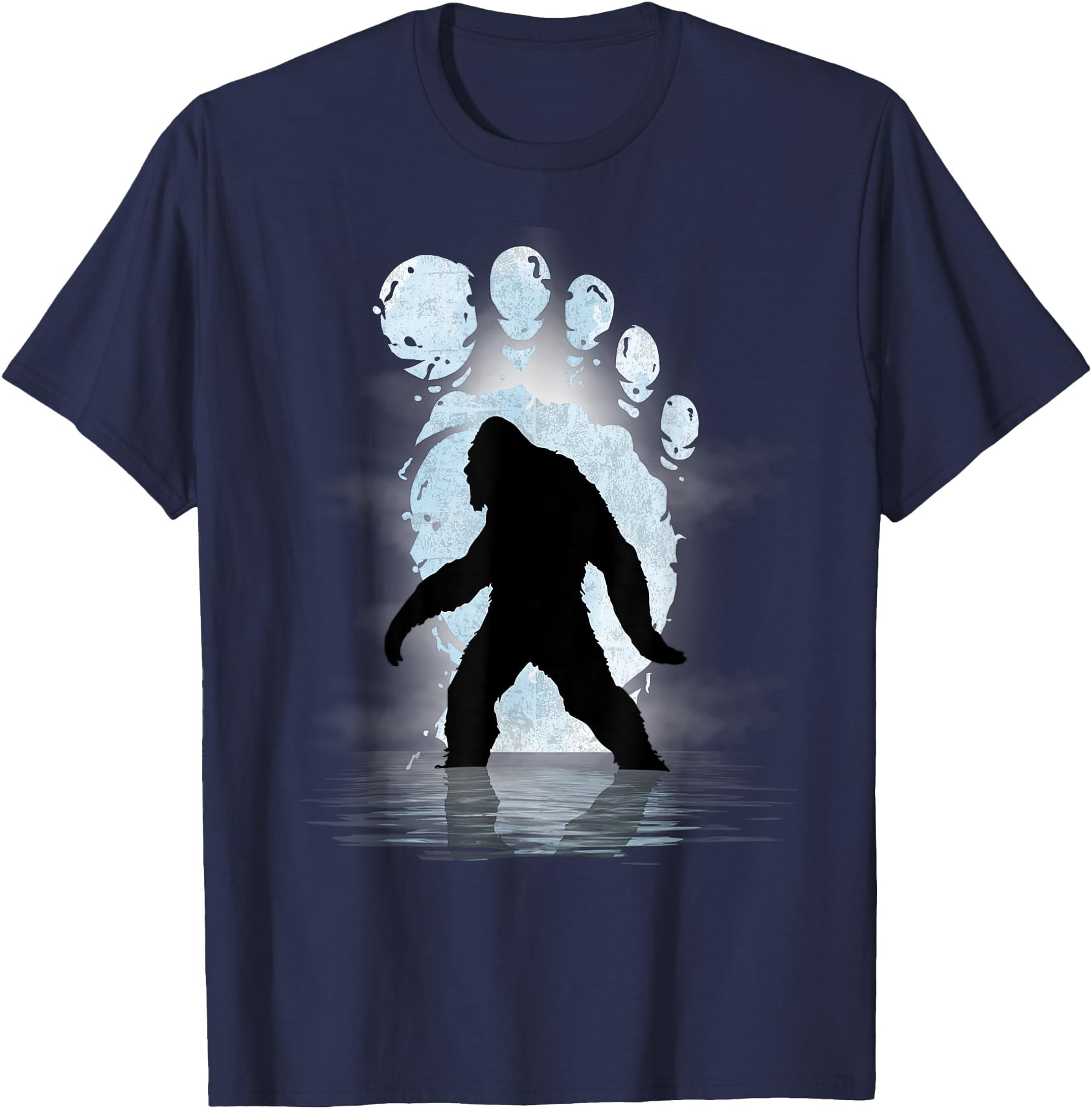 Bigfoot Footprint Moon Light Funny Sasquatch Unisex T-Shirt for 