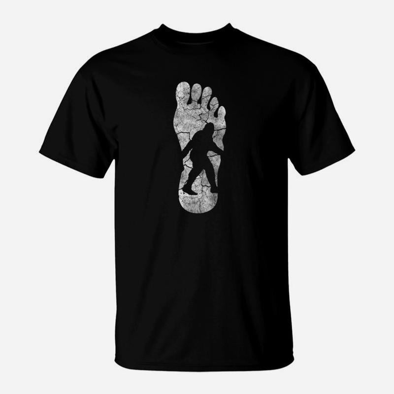 Bigfoot Footprint Retro Squatching Sasquatch TShirt - Walmart.com
