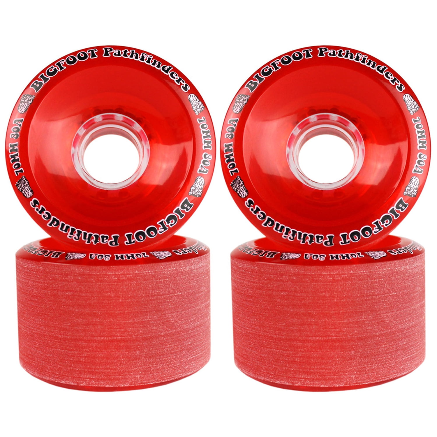 TGM Skateboards Longboard Cruiser Wheels - 65mm X 44mm 83A, Includes Bones Reds Bearings, Set Of 4