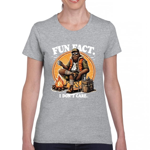 Bigfoot Fun Fact T-Shirt Sasquatch Hide and Seek Champ Camping Joke Women's Tee