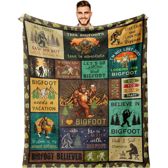 Bigfoot Gifts, Big Foot Sasquatch Gifts, Sasquatch Blanket, Bigfoot Blanket, Birthday Gifts for Sasquatch Lovers