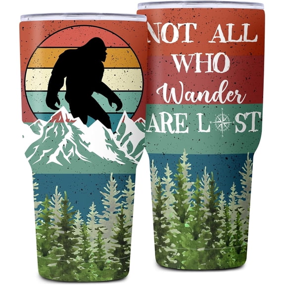 Bigfoot Gifts, Big Foot Sasquatch Gifts, Sasquatch Gifts, Bigfoot Tumbler for Bigfoot Sasquatch Lover, Stainless Steel Insulated Tumbler 30oz
