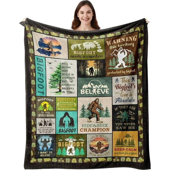 Bigfoot Gifts, Sasquatch Gifts, Big Foot Sasquatch Gifts, Sasquatch Gifts for Men/Women, Cool Bigfoot Lover Gift, Sasquatch Loves Gift, Hide & Sick Champion, Big Foot Gifts Blanket 60"X80"