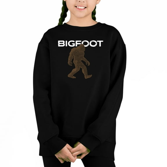 Bigfoot - Girl's Word Art Crewneck Sweatshirt