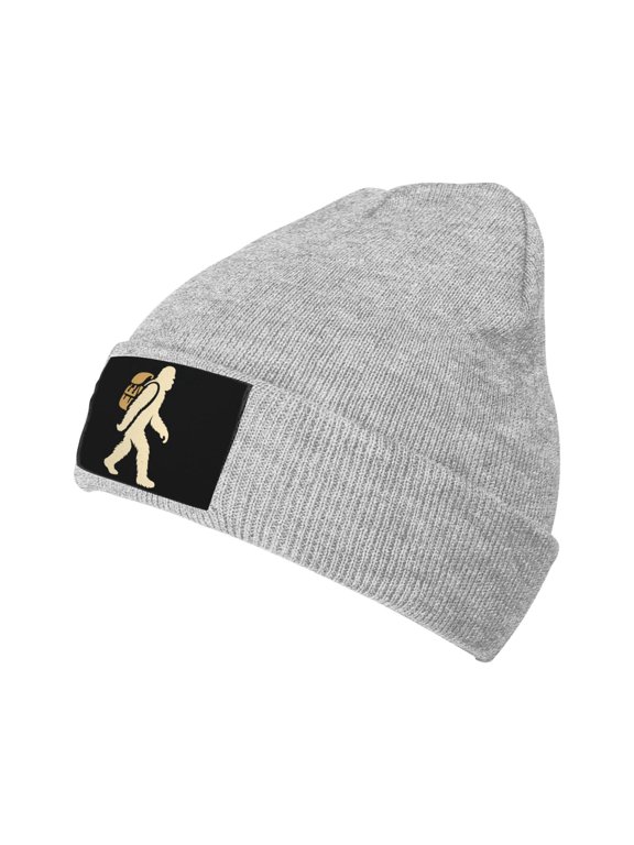 Bigfoot Goes Hiking Knitted Hat Winter Beanie For Men Women, Acrylic Beanie Soft Warm Knit Hat Ski Stocking Cuffed Cap