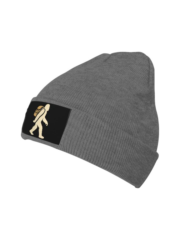 Bigfoot Goes Hiking Knitted Hat Winter Beanie For Men Women, Acrylic Beanie Soft Warm Knit Hat Ski Stocking Cuffed Cap