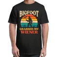 thumbnail image 1 of Bigfoot Grabbed My Wiener Funny Vintage Adult S-4XL T-Shirt, 1 of 2