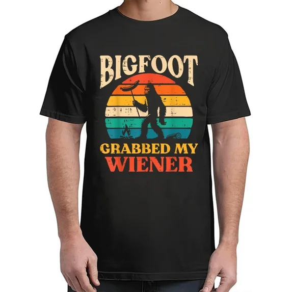 Bigfoot Grabbed My Wiener Funny Vintage Adult S-4XL T-Shirt