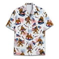 thumbnail image 1 of Bigfoot Hawaiian Shirt For Men Bigfoot Shirts Button Down Short Sleeve Shirt For Men Men's USA Flag Fourth Of July, 1 of 6