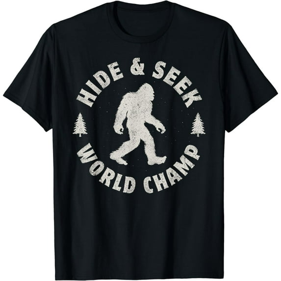Bigfoot Hide And Seek World Champion Sasquatch Retro Vintage T-Shirt