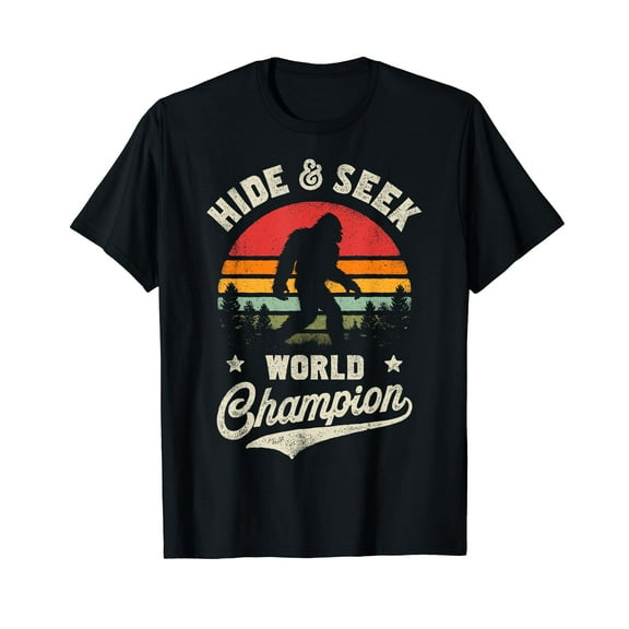 Bigfoot Hide And Seek World Champion Sasquatch Retro Vintage T-Shirt