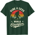 thumbnail image 1 of Bigfoot Hide And Seek World Champion Sasquatch Retro Vintage Unisex T-Shirt for Men Women Kids Toddler,Forest Green Color,Size YM, 1 of 5