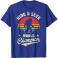 thumbnail image 1 of Bigfoot Hide And Seek World Champion Sasquatch Retro Vintage Unisex T-Shirt for Men Women Kids Toddler,Royal Blue Color,Size YL, 1 of 5