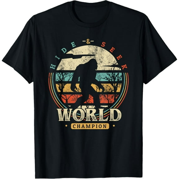 Bigfoot Hide and Seek Champion Shirt Sasquatch Camping Tees T-Shirt Tops Tee