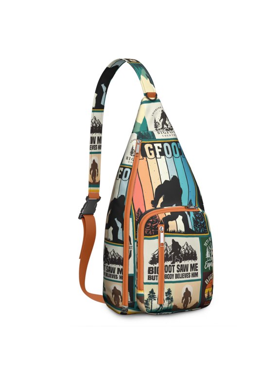 Bigfoot Hiking Sling Backpack – Mythical Sasquatch Crossbody Bag for Outdoor Adventures, Camping & Travel
