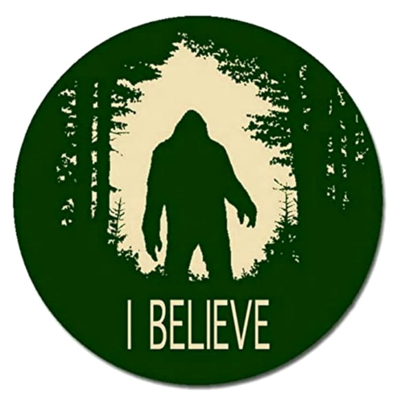 Bigfoot I Believe Decorative Car Truck Decal Window Sticker Vinyl Die-Cut Vacation Travel Souvenir X-File Unexplained Mysteries Space Ship UFO Flying Saucer Cryptid Sasquatch