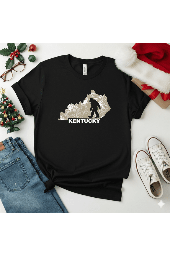 Bigfoot I Believe Loves Kentucky State Silhouette Bluegrass Sasquatch Pride Unisex T-Shirt V19267, S-5XL