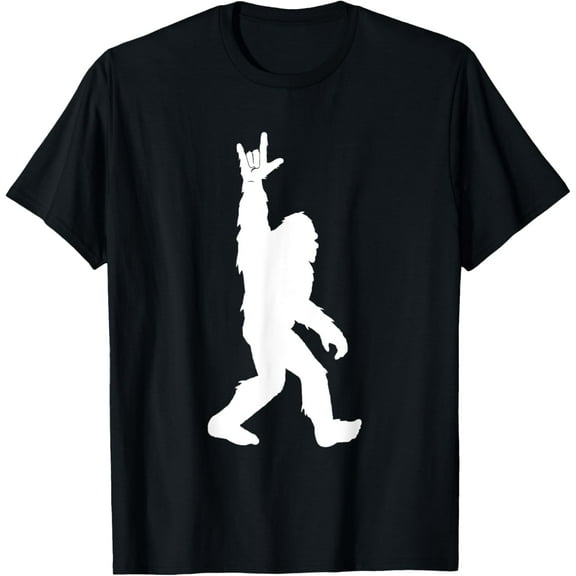 Bigfoot I Love You Hand Sign Language for Sasquatch Hunters T-Shirt men and women can wear,black,white,creative gift