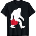 thumbnail image 1 of Bigfoot In Love Valentines Day Funny Heart Sasquatch Men T-ShirtMen's and women's gift, black and white T-shirt, size: Extra large S-4XL, 1 of 4