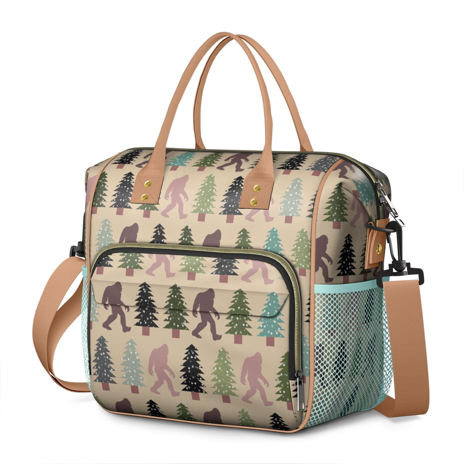 Bigfoot Insulated Lunch Bag – Funny Sasquatch Footprint Design Large Lunch Box, Leakproof Cooler Tote for Outdoor Hiking, Camping, or Office Lunches