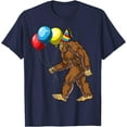 thumbnail image 1 of Bigfoot It's My Birthday Party Hat Balloons Sasquatch Unisex T-Shirt for Men Women Kids Toddler,Navy Color,Size 5XL, 1 of 5