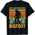 thumbnail image 1 of Bigfoot Just A Boy Who Loves Sasquatch Funny Retro Vintage T-Shirt, 1 of 4