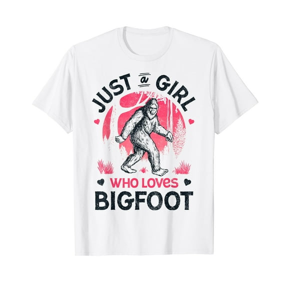 Bigfoot Just A Girl Who Loves Sasquatch Funny Retro Vintage T-Shirt