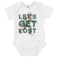 thumbnail image 1 of Bigfoot Let's Get Lost Outdoors Gender Neutral Printed Baby Bodysuit Brisco Brands NB, 1 of 6