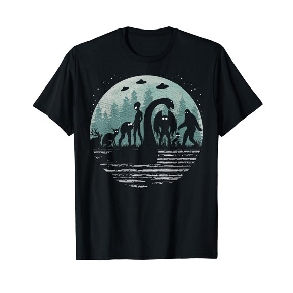 Bigfoot Loch Ness Monster With Mothman Aliens! Funny Cryptid T-Shirt