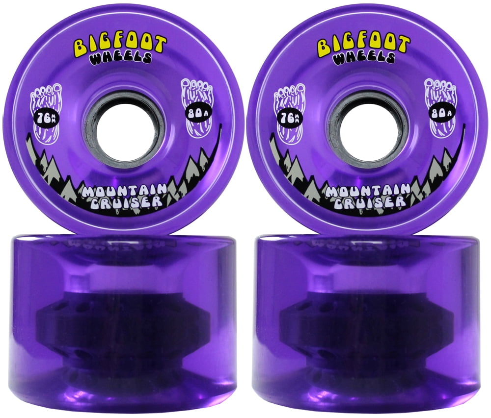 Bigfoot Longboard Wheels 76mm 80A SHR Mountain Cruisers Translucent Purple