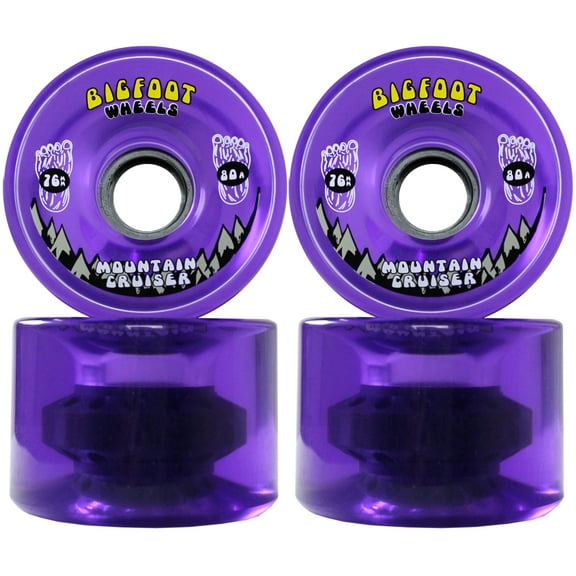 Bigfoot Longboard Wheels 76mm 80A SHR Mountain Cruisers Translucent Purple