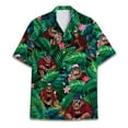 thumbnail image 1 of Bigfoot Men's Hawaiian Shirts Button Down Short Sleeve Shirt Funny Bigfoot Surfing Tropical Riding Waves Hawaii Shirt, 1 of 7