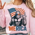 thumbnail image 1 of Bigfoot Merica Shirt, Rock American Flag Patriotic Shirt for 4th of July, Sasquatch Believers Gift Sweatshirt, American Pride Shirt, Independence Day Tee, 1 of 5