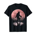 thumbnail image 1 of Bigfoot Moon Graphic Night Forest! Cool Sasquatch Men women T-Shirt, 1 of 5