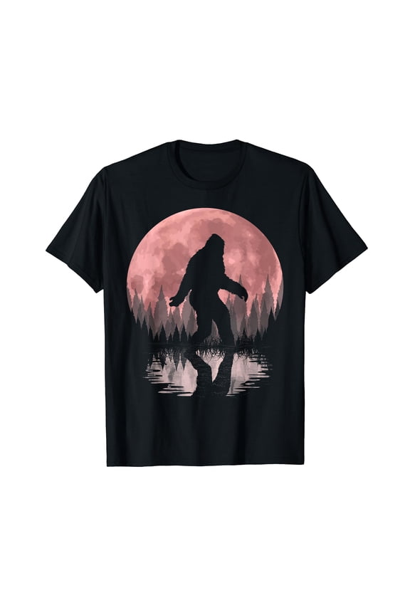 Bigfoot Moon Graphic Night Forest! Cool Sasquatch Men women T-Shirt
