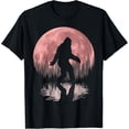 thumbnail image 1 of Bigfoot Moon Graphic Night Forest! Cool Sasquatch Men women Funny Creative Graphic T-Shirt, 1 of 3
