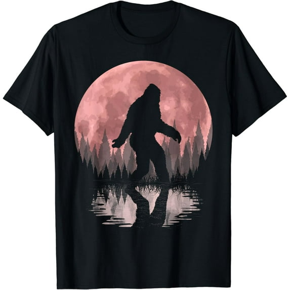 Bigfoot Moon Graphic Night Forest! Cool Sasquatch Men women Funny Creative Graphic T-Shirt