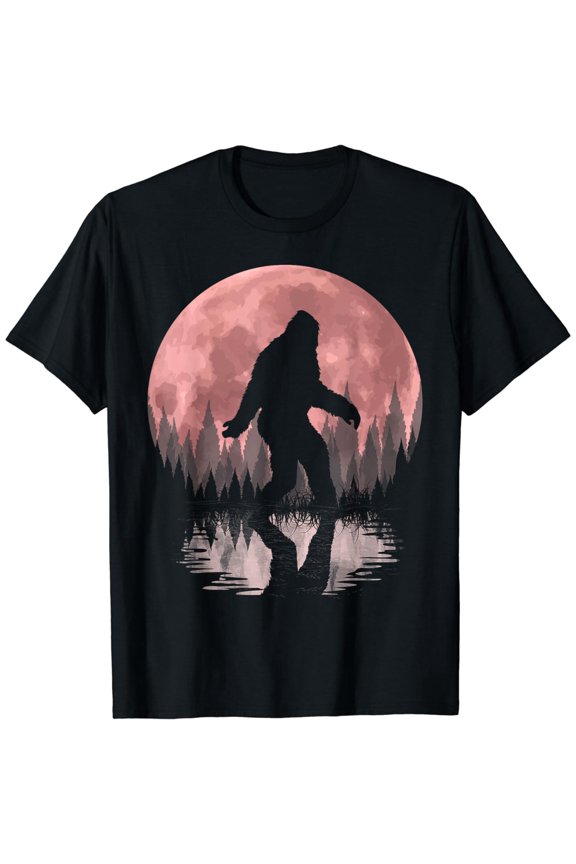 Bigfoot Moon Graphic Night Forest! Cool Sasquatch Men women T-Shirt
